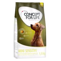 1,5kg Concept for Life Mini Sensitive száraz kutyatáp 15% árengedménnyel