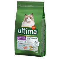 1,5kg Ultima Feline Sterilized Hairball pisztrán száraz macskatáp