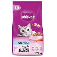 1,75kg Whiskas 1+ Sterile lazac száraz macskatáp 15% kedvezménnyel