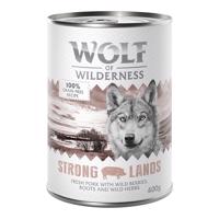 10 + 2 ingyen!  12 x 400 g Wolf of Wilderness - Strong Lands sertés