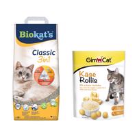 10 l Biokat's Classic 3in1 macskaalom+140g GimCat Cheese Rollies maxcskasnack ingyen