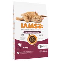 10kg IAMS For Vitality Sensitive Digestion Adult & Senior pulyka száraz macskatáp 10% árengedménnyel