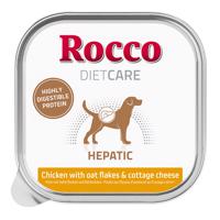 10x150g Rocco Diet Care Hepatic csirke, zabpehely & túró tálcás nedves kutyatáp