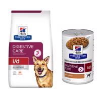 12 kg Hill's Prescription Diet + 3 x 370 g hozzáillő nedvestáp ingyen! - i/d Digestive Care csirke kutyatáp