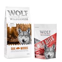 12 kg Wolf of Wilderness Adult 'Oak Woods' vaddisznó - gabonamentes száraz kutyatáp+180g Wolf of Wilderness Wild Bites High Valley - marha kutyasnack ingyen