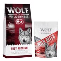 12 kg Wolf of Wilderness "Ruby Midnight" marha & nyúl - gabonamentes száraz kutyatáp+180g Wolf of Wilderness Wild Bites High Valley - marha kutyasnack ingyen