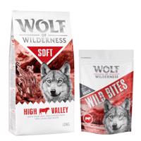 12 kg Wolf of Wilderness  'Soft - High Valley' - marha száraz kutyatáp+180g Wolf of Wilderness Wild Bites High Valley - marha kutyasnack ingyen