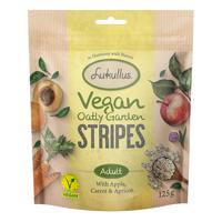 125 g Lukullus Vegan Garden Stripes alma, sárgarépa &, ságabarack vegán kutyasnack