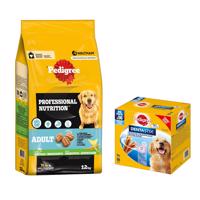 12kg Pedigree Professional Nutrition Adult szárnyas & zöldség száraz kutyatáp+56db Dentastix L kutyasnack 15% kedvezménnyel