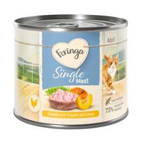 12x200g Feringa  Single Meat csirke, tök & macskamenta konzerv nedves macskatáp 15% árengedménnyel