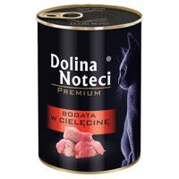 12x400g, Dolina Noteci Premium, borjúhúsban gazdag, nedves macskaeledel