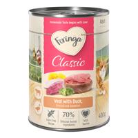 12x400g Feringa Classic Meat Menü Kacsa & borjú nedves macskatáp