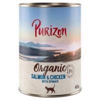 12x400g Purizon Organic lazac, csirke & spenót nedves macskatáp 10+2 ingyen