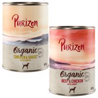 12x400g Purizon Organic nedves kutyatáp- Vegyes csoma 6 x csirke & liba, 6 x marha & csirke