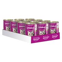 12x400g Whiskas 1+ nedves macskatáp konzerv- 1+ lazac aszpikban