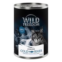 12x400g Wild Freedom Adult Sterlised Cold River - csirke & tőkehal nedves macskatáp 10% árengedménnyel