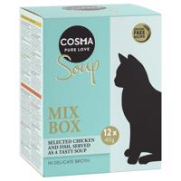 12x40g Cosma Soup nedves macskatáp Mix 1 (4 változattal) 10+2 ingyen