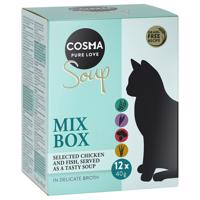 12x40g Cosma Soup nedves macskatáp Mix 2 (4 változattal) 10+2 ingyen