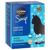 12x40g Cosma Soup téli kiadás tonhal & sütőtök étrend-kiegészítő eledel macskáknak