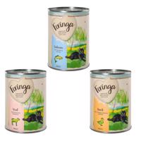 12x410g Feringa Single Meat Menü nedves macskatáp- Vegyes csomag II (3 fajta): kacsa, borjú, lazac