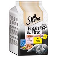 12x50g Sheba Fresh & Fine lazac & csirke szószban nedves macskatáp