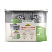 12x70g Almo Nature Holistic Anti Hairball nedves macskatáp- Mix:  6 x csirke+6 x marha