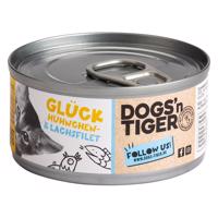 12x70g Dogs'n Tiger Cat Csirke- és lazacfilé nedves macskatáp