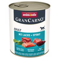 12x800g animonda GranCarno Original Adult lazac & spenót nedves kutyatáp