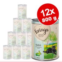 12x800g Feringa Single Meat Menü Kacsa, túró & macskagyökér nedves macskatáp