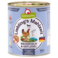 12x800g Liebling´s Mahlzeit nedves kutyatáp- - Fehér hal & szárnyas