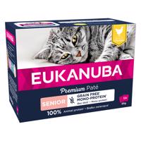 12x85g Eukanuba Grain Free Senior nedves macskatáp - csirke