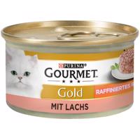 12x85g Gourmet Gold rafinált ragu nedves macskatáp- Lazac