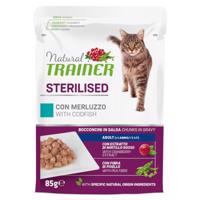 12x85g Natural Trainer Adult Sterilised macska nedvestáp - Tőkehal