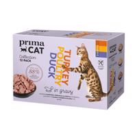 12x85g PrimaCat Classic nedves macskatáp Szárnyas mix (3 változattal)