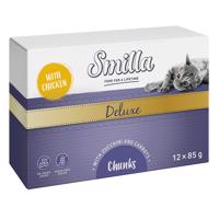 12x85g Smilla Deluxe falatok szószban csirke, cukkini & sárgarépa nedves macskatáp