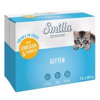 12x85g Smilla Kitten falatok zöldséggel szószban nedves macskatáp