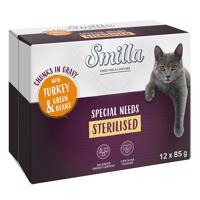 12x85g Smilla Sterilised falatok zöldséggel pulyka & zöldbab nedves macskatáp