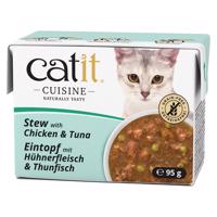 12x95g Catit Cuisine ragu Csirke & tonhal nedves macskaeledel