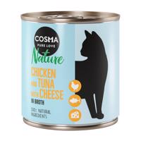 12xx280g Cosma Nature nedves macskatáp - Csirke, tonhal & sajt