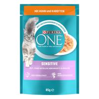 13x85g Purina One Sensitive nedves macskatáp-csirke & sárgarépa