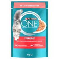 13x85g PURINA ONE SterilCat nedves macskatáp-  Lazac & sárgarépa