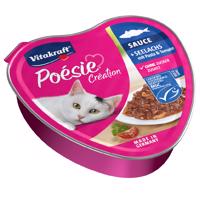 15x85g Vitakraft Poésie Création fekete tőkehal & tészta nedves macskaeledel