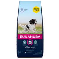 18kg Eukanuba Adult Medium Breed csirke száraz kutyatáp 15+3kg ingyen