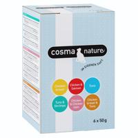 18x50g Cosma Nature nedves tasakos macskatáp vegyes próbacsomag