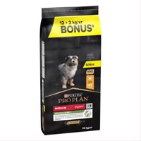 2 vagy 2,5 kg ingyen! PURINA PRO PLAN bónuszcsomagban - Medium Puppy OPTISTART csirke & rizs (12 + 2 kg)