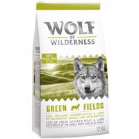 2 x 12 kg Wolf of Wilderness száraz kutyatáp vegyes csoma Green Fields bárány+Sunny Glade szarvas