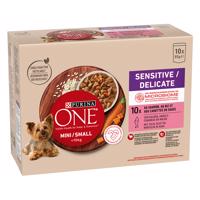 20x85g PURINA ONE Mini Sensitive Delicate lazac nedves kutyaeledel