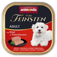 24x150g animonda vom Feinsten Adult marha & pulykaszív nedves kutyatáp