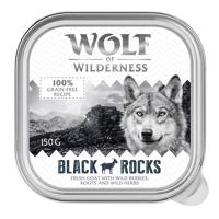 24x150g Wolf of Wilderness Adult - Single protein tálcás nedves kutyatáp - Black Rocks - kecske