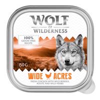 24x150g Wolf of Wilderness Adult - Single protein tálcás nedves kutyatáp - Wide Acres - csirke